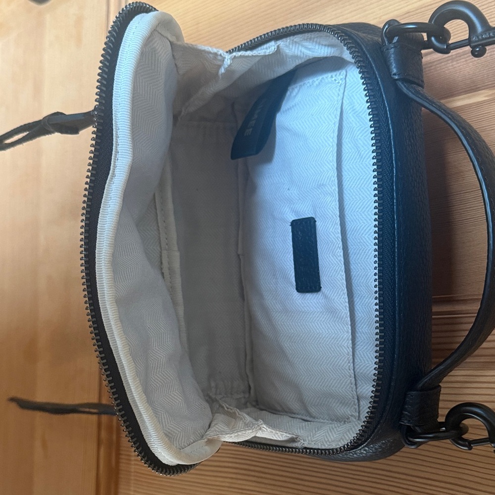 Black Leather Crossbody Bag - Women - Picture 4 of 5